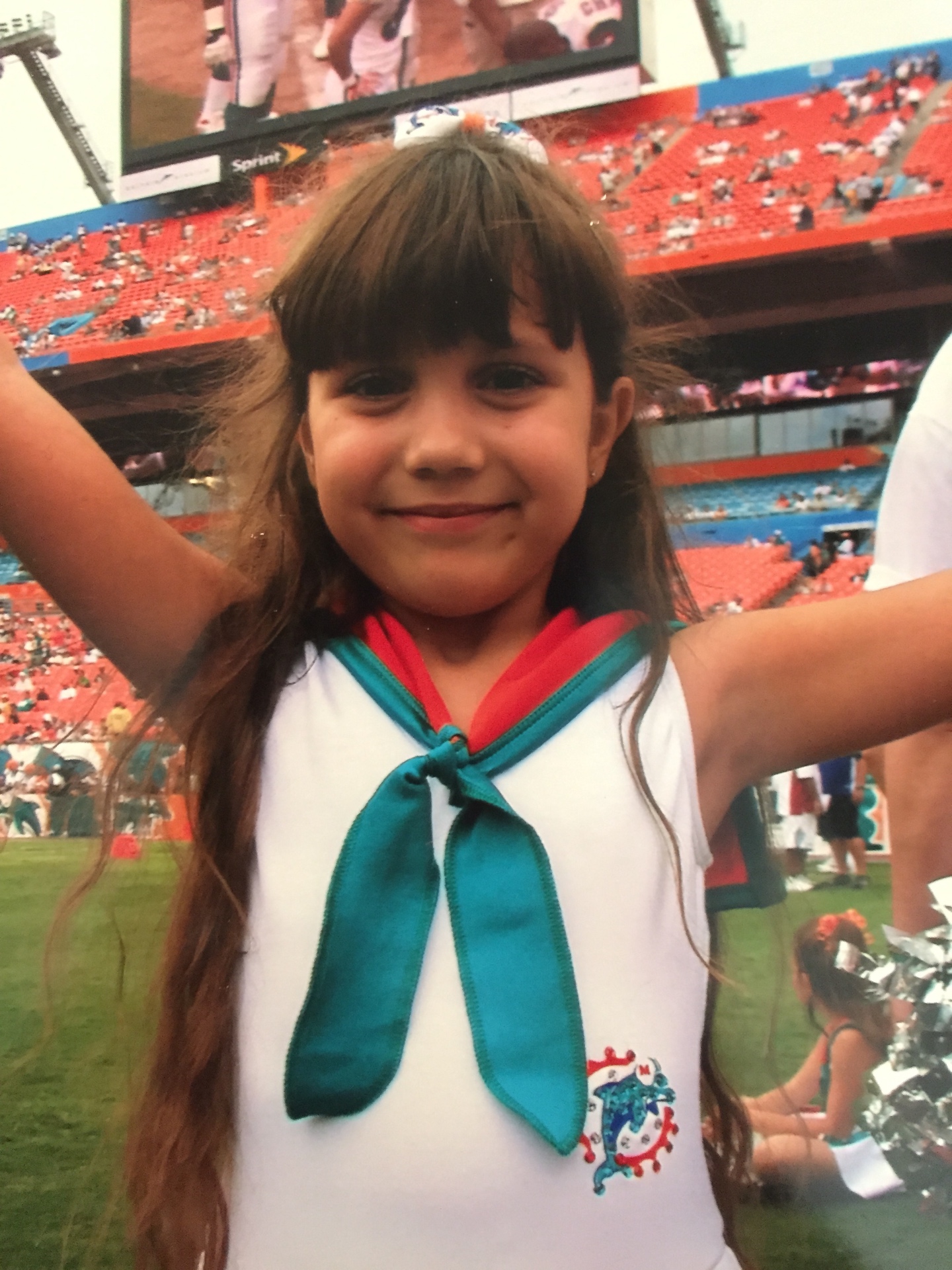 Young Bella at a Miami Dolphins game